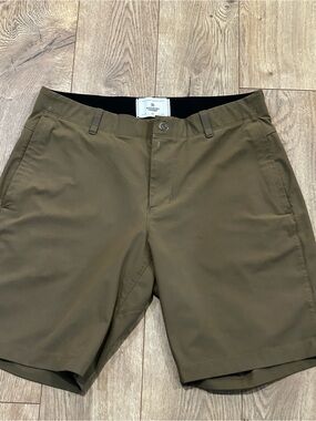 Reigning Champ Olive Green Flat Front Performance Shorts